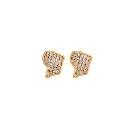 Boucles D'oreilles Guyane Plaqué Or Zirconium