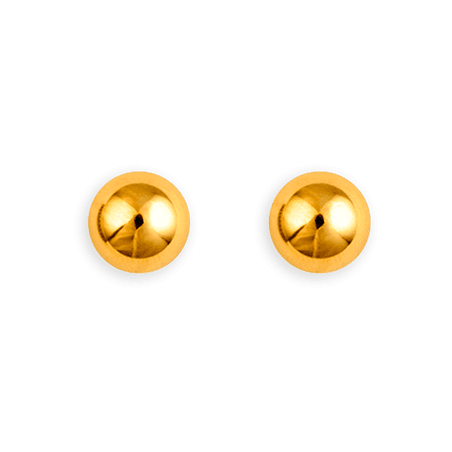 Boucles d'oreilles Bouton Plaqué or 8 mm
