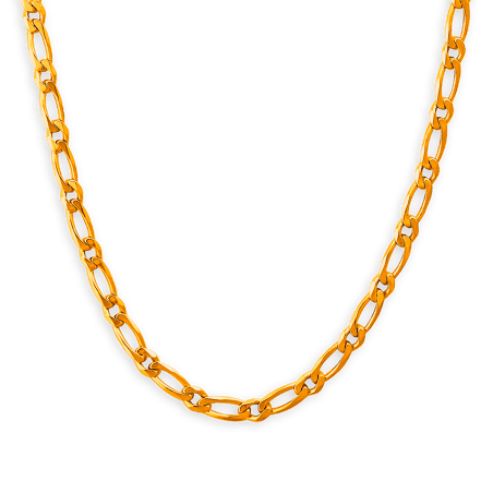 Collier plaqué or maille ultra plate alternée