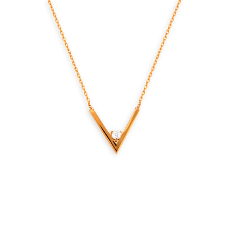 Collier chaîne plaqué or et zirconium