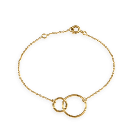 Bracelet Plaqué Or Cercles et Chaîne