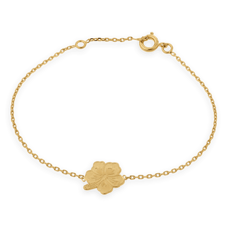 Bracelet Plaqué Or Chaîne Hibiscus