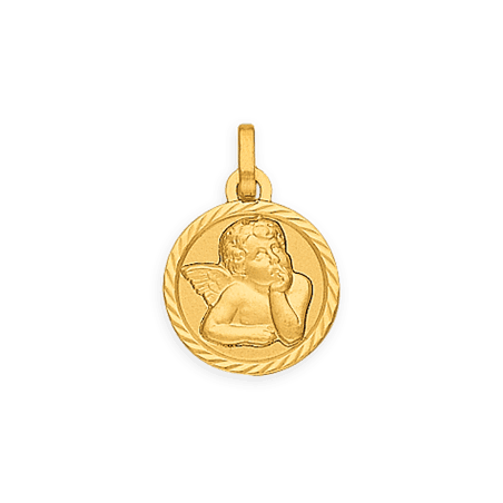 Médaille Or750 Strié Ange avec bélière