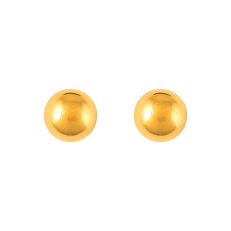 Boucles d'oreilles  Plaqué OR grain d'Or 6 mm