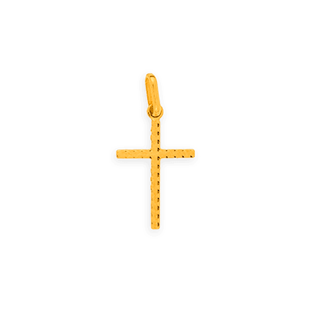 Croix Or750 Striée avec bélière