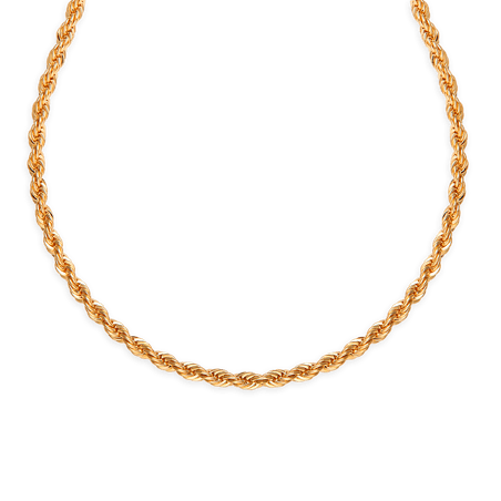 Collier plaqué or maille corde