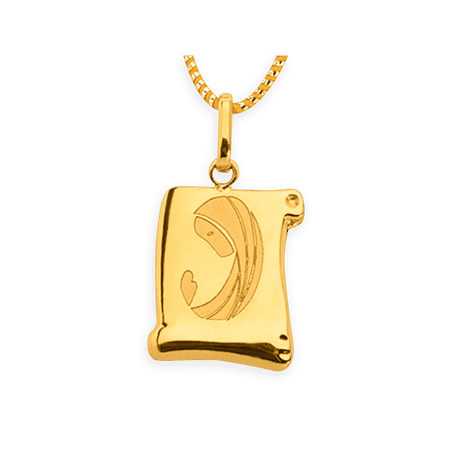 Médaille Or375 Parchemin Vierge avec bélière
