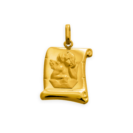 Médaille Or375 Parchemin Ange avec bélière