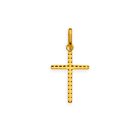 Croix Or375 Striée avec bélière