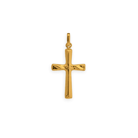 Croix Or375 Striée avec bélière