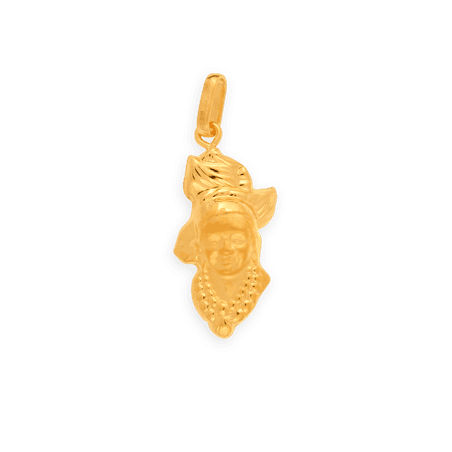 Pendentif Or375 Tête Antillaise Sablée avec bélière