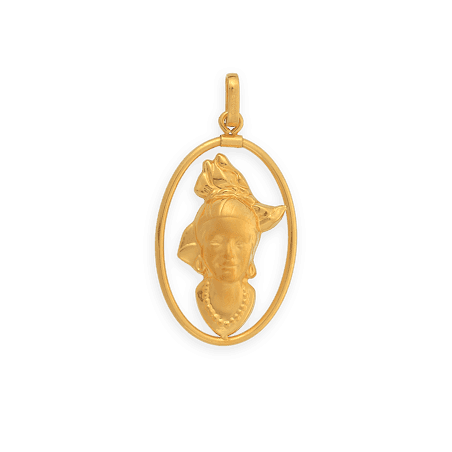 Pendentif Or375 Tête Antillaise Cerclée avec bélière
