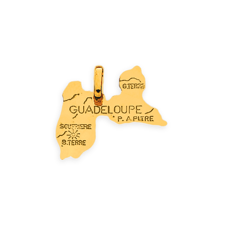 Pendentif Or375 Carte Guadeloupe avec bélière