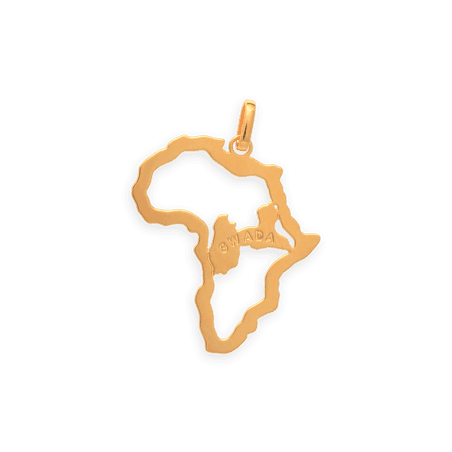 Pendentif Or375 Carte Afrique Gwada avec bélière