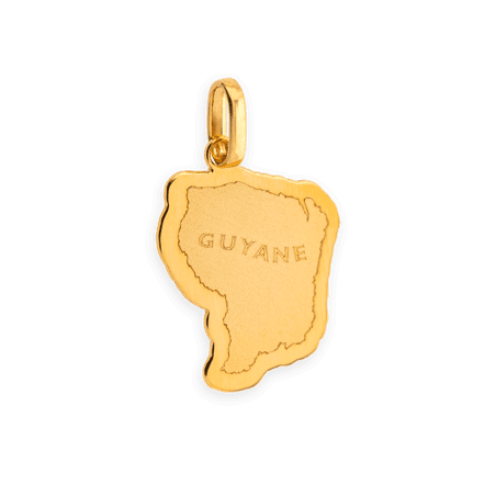 Pendentif Carte Guyane avec bélière Or750