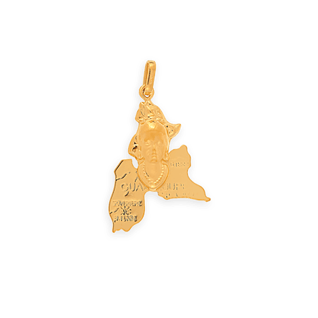 Pendentif Or375 Tête Antillaise Guadeloupe avec bélière