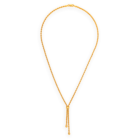 Collier or maille corde grain d'or
