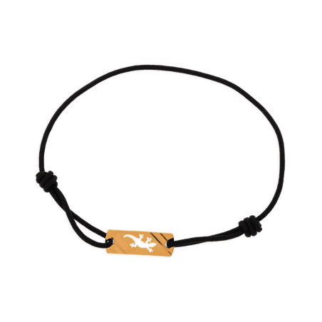 Bracelet Or 375 Cordon Plaque Rectangle Margouillat