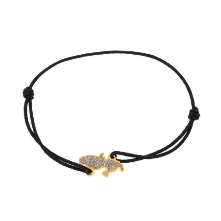 Bracelet Or 375 Cordon Martinique Email Pailleté