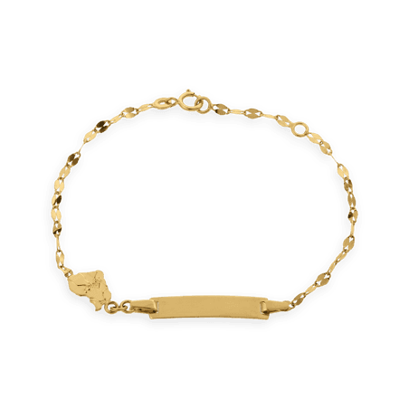 Bracelet Identité Rectangulaire Carte Guyane Or750