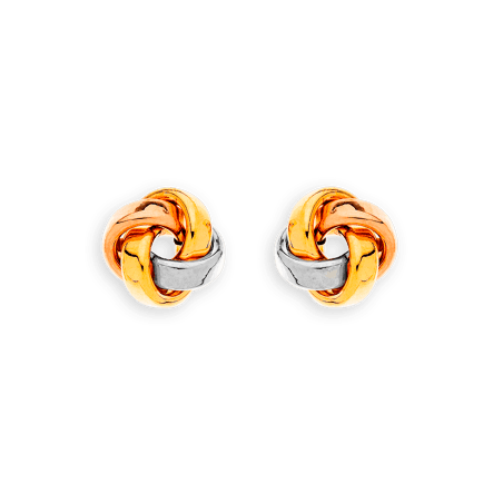 Boucles d'oreilles Or 375 Nœud antillais tricolore