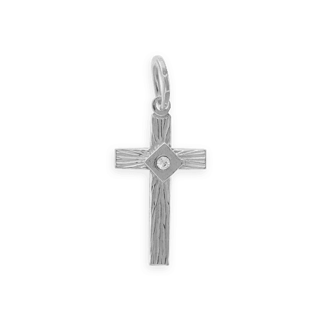 Croix Argent925 Zirconium avec bélière