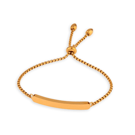 Bracelet Acier Jaune Fermeture Coulissante