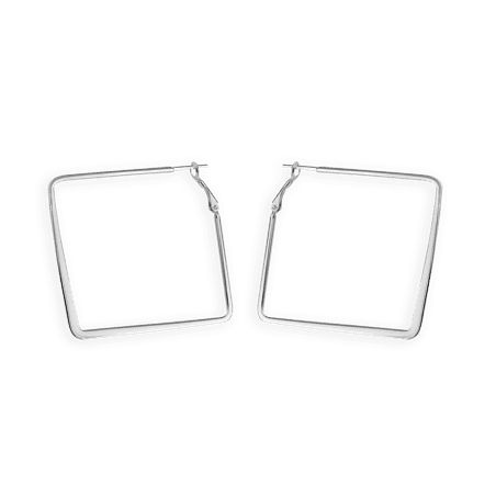 Créoles carrées acier couleur argent