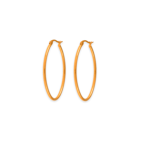 créoles ovales acier jaune
