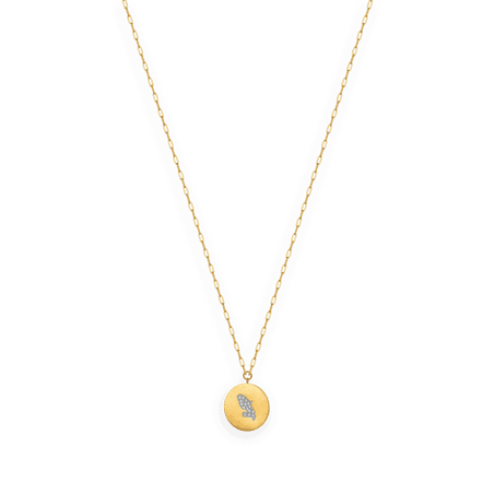 Collier Acier Jaune Médaille  Carte Martinique Cristal