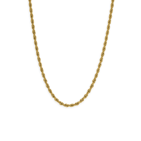Collier acier jaune maille corde