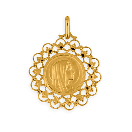 Médaille Plaqué Or Vierge avec bélière