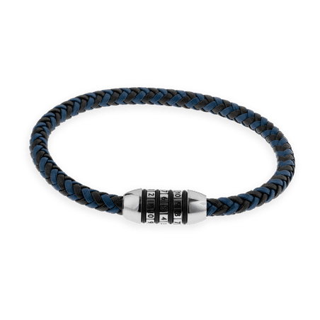 Bracelet Cuir Noir Bleu