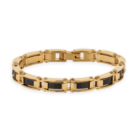 Bracelet Acier Bicolore Carbone