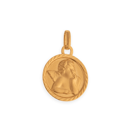Médaille Or375 Ange Strié avec bélière